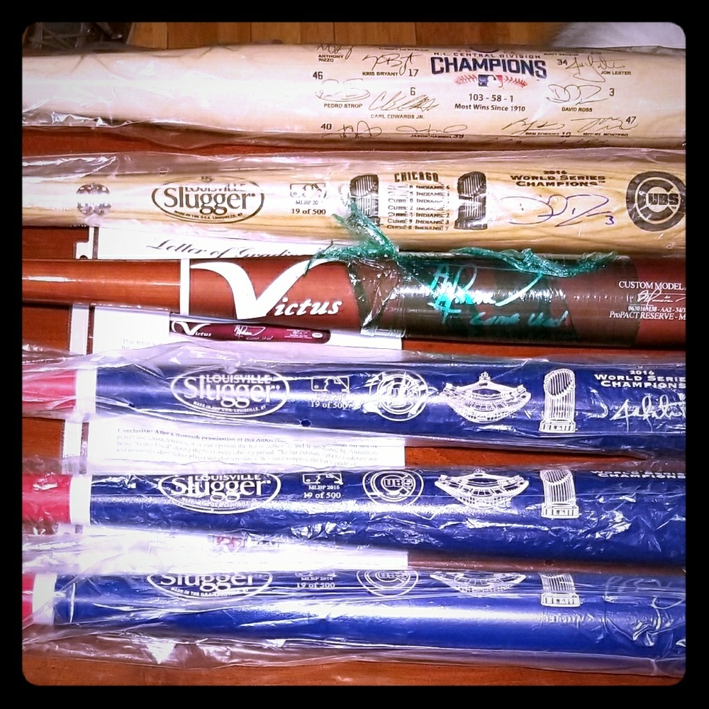 Autographed Chicago Cubs Bat Collection